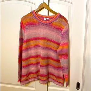 GAP sweater XXL pink, orange, purple space dye EUC
